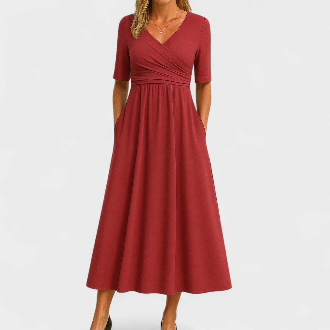 Noora™ | Joanna – Elegant Midiklänning för Alla Tillfällen