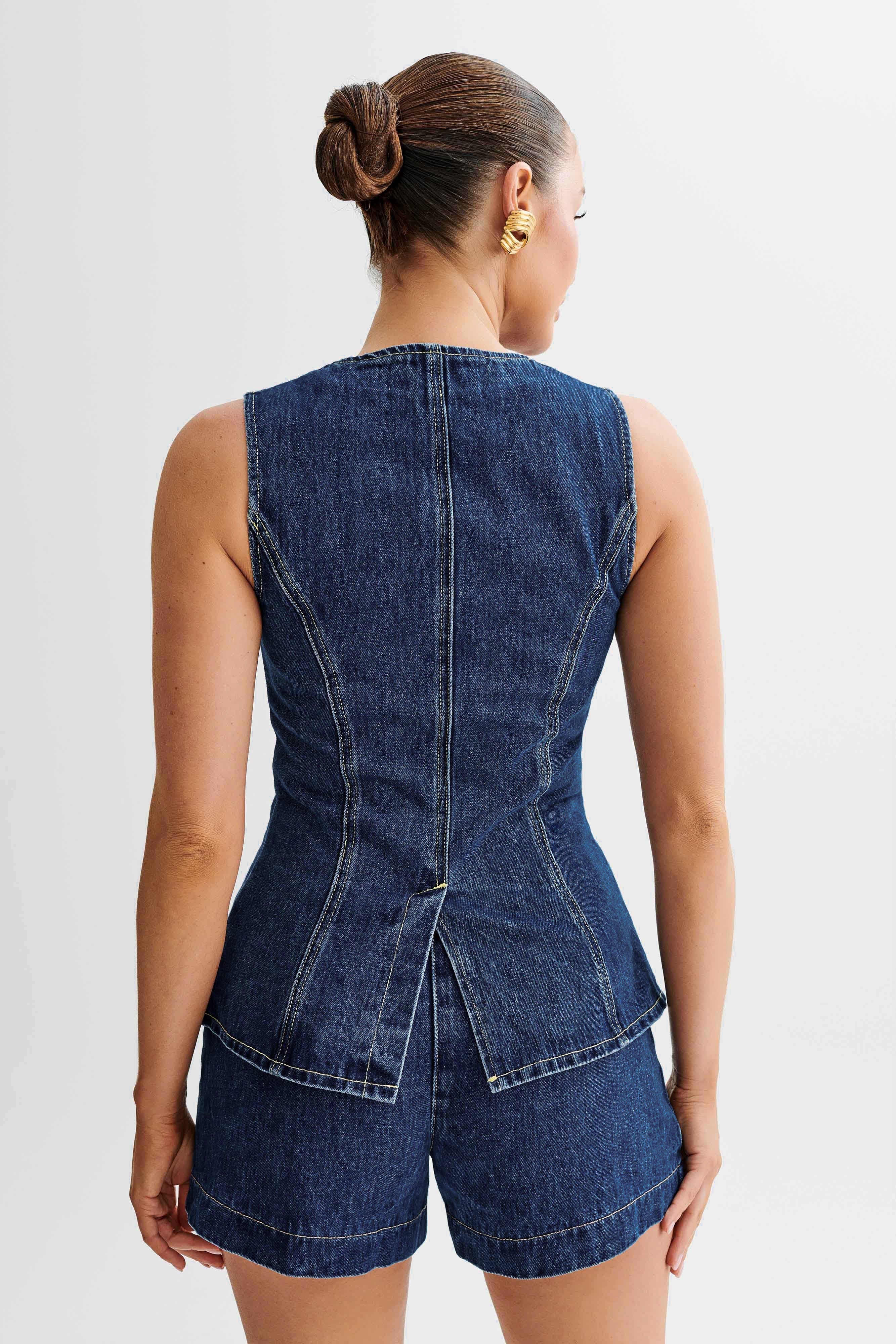 Noora™ | Trendigt denimset med knappar
