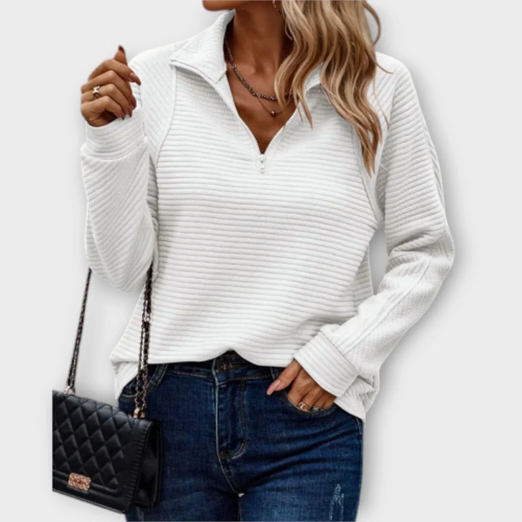 Noora™ | Virilisse – Strukturerad halvzip-tröja