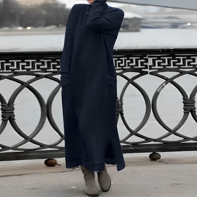 Noora™ | Dahliva – Lång omlottklänning med avslappnad elegans
