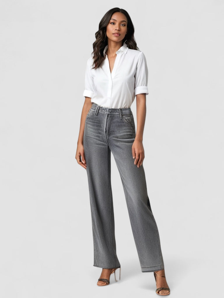 Noora™ | Grå Utställd Jeans