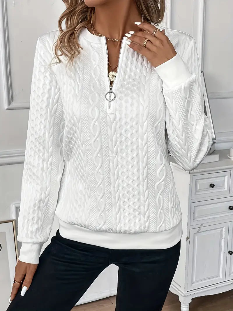Elysha™ - Texturerad Quarter-Zip Pullover