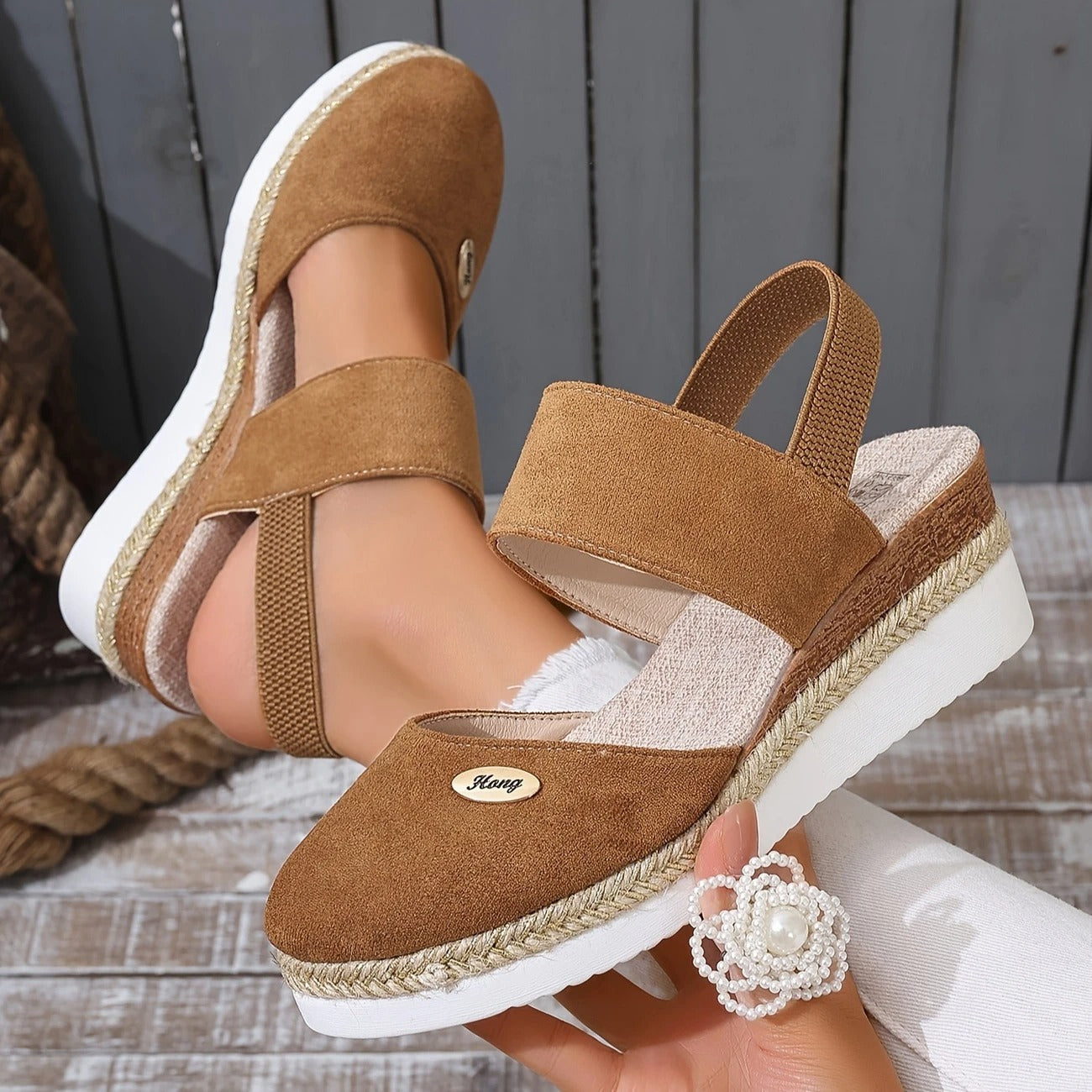 Noora™ | Antonia - Ortopediska Sandaler med Platå, Ventilerande och Avslappnade
