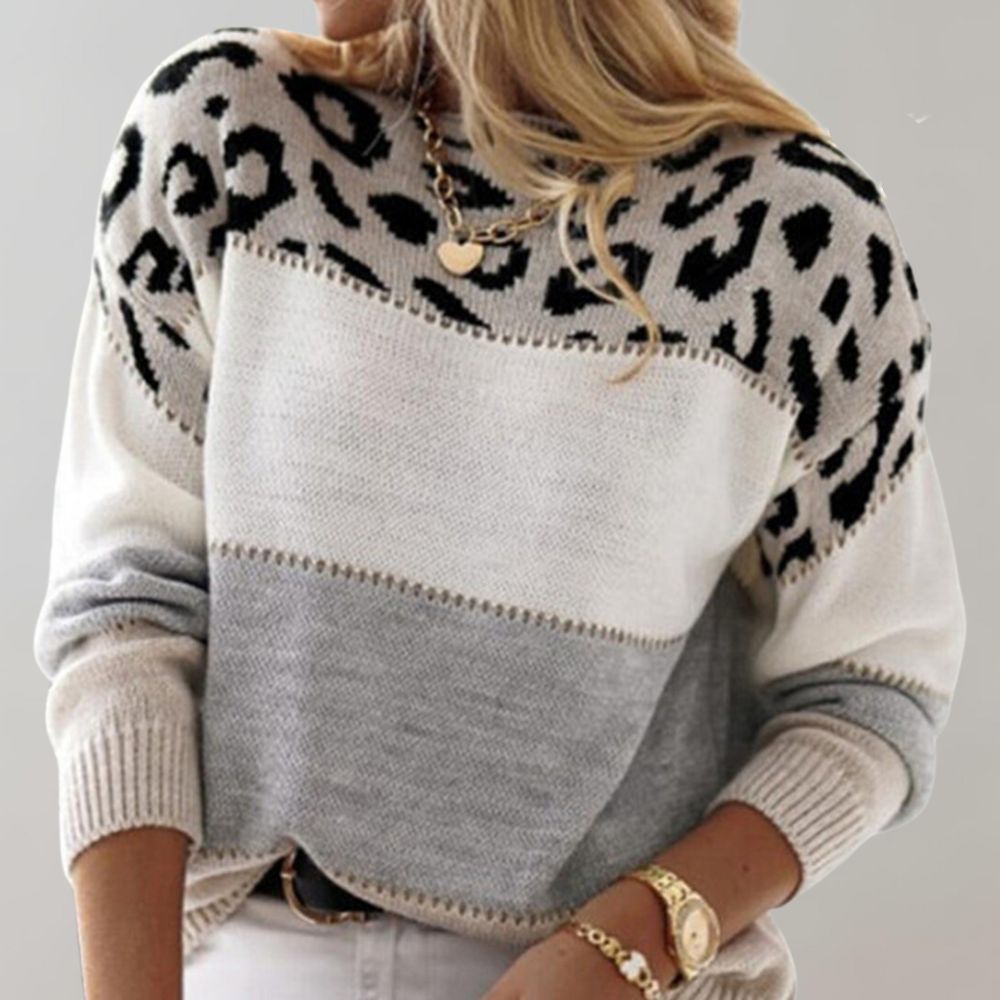 Laura | Avslappnad Tröja med Leoparddesign