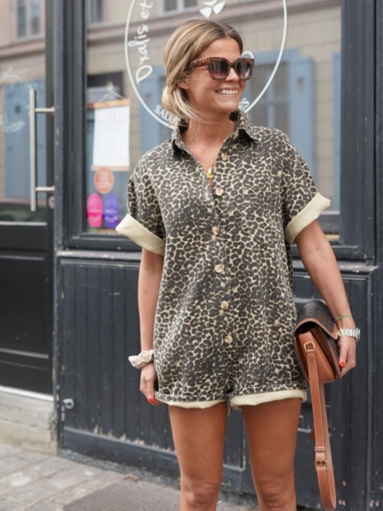 Nonette™ | Skjortklänning med leopardprint