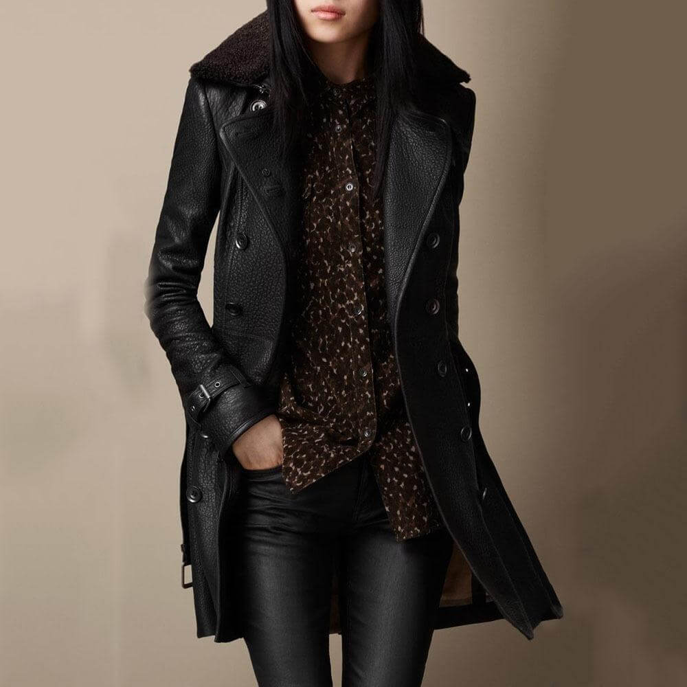 Clara | Läder Trench Coat