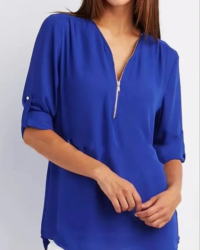Noora™ | Ronja – Elegant topp med dragkedja