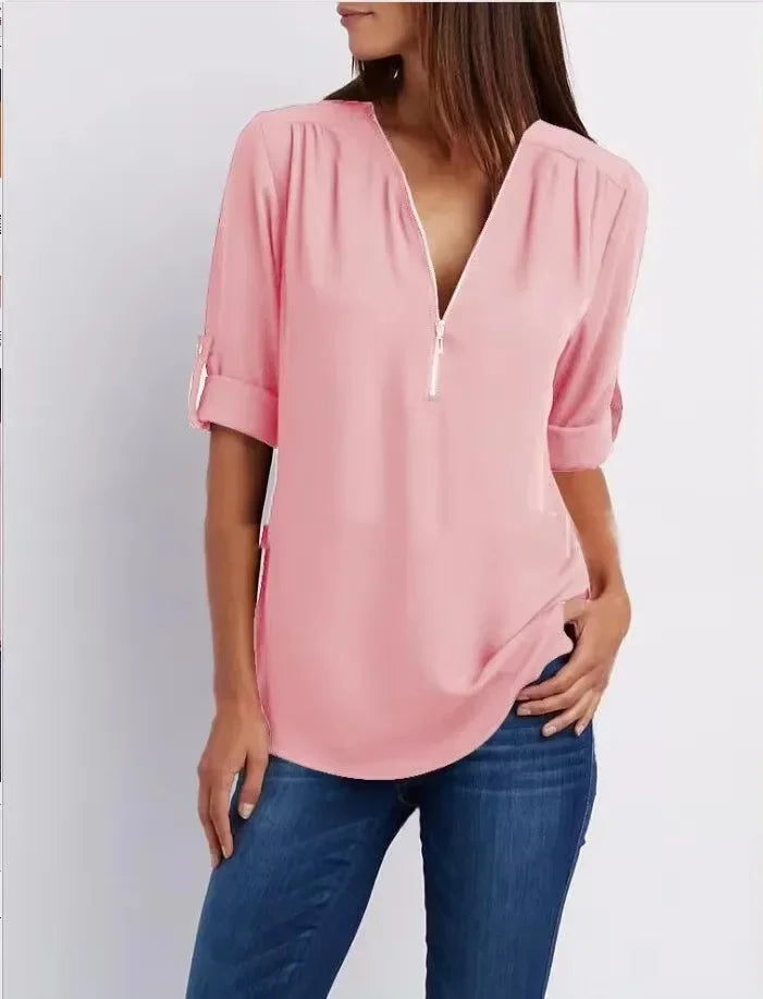 Noora™ | Ronja – Elegant topp med dragkedja