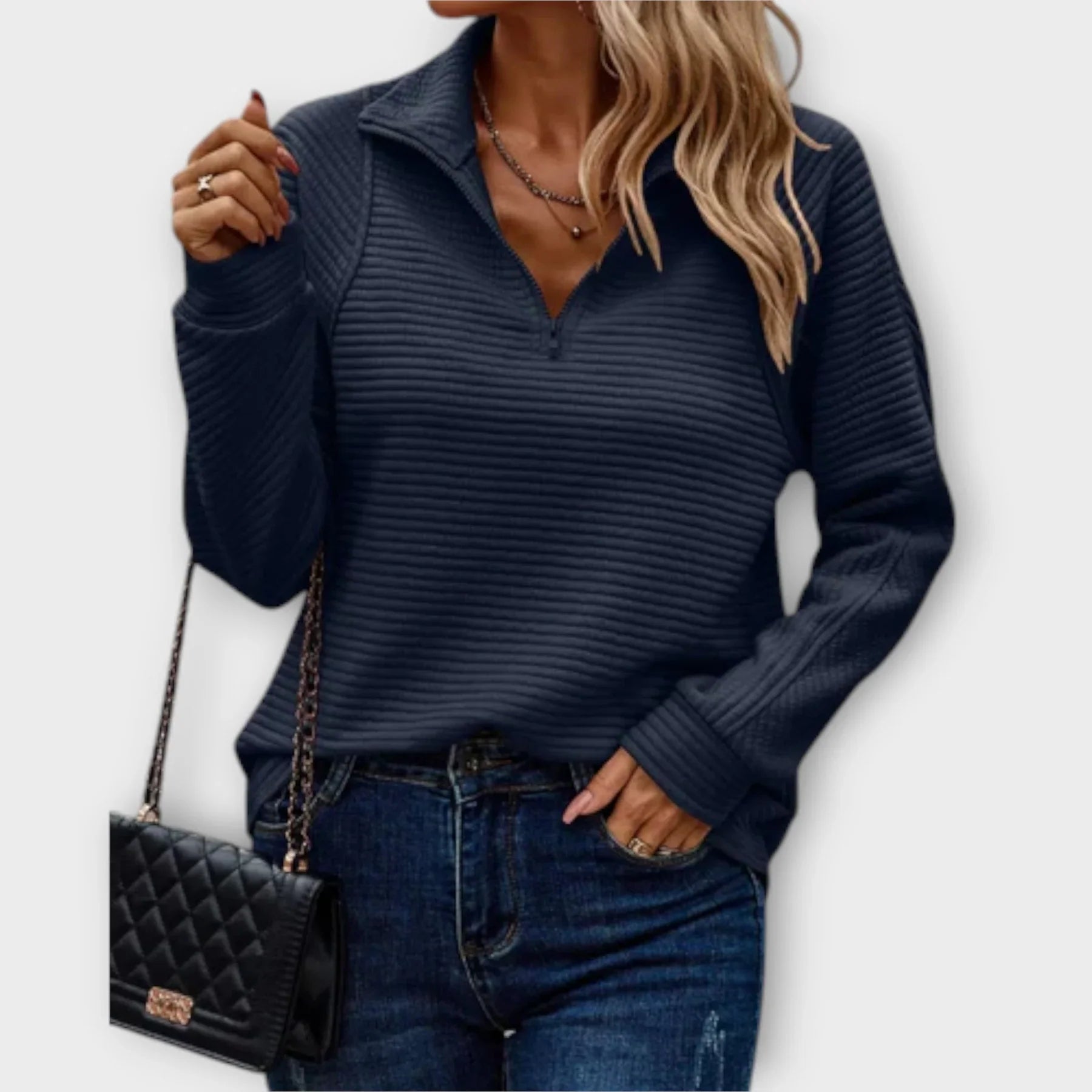 Noora™ | Virilisse – Strukturerad halvzip-tröja
