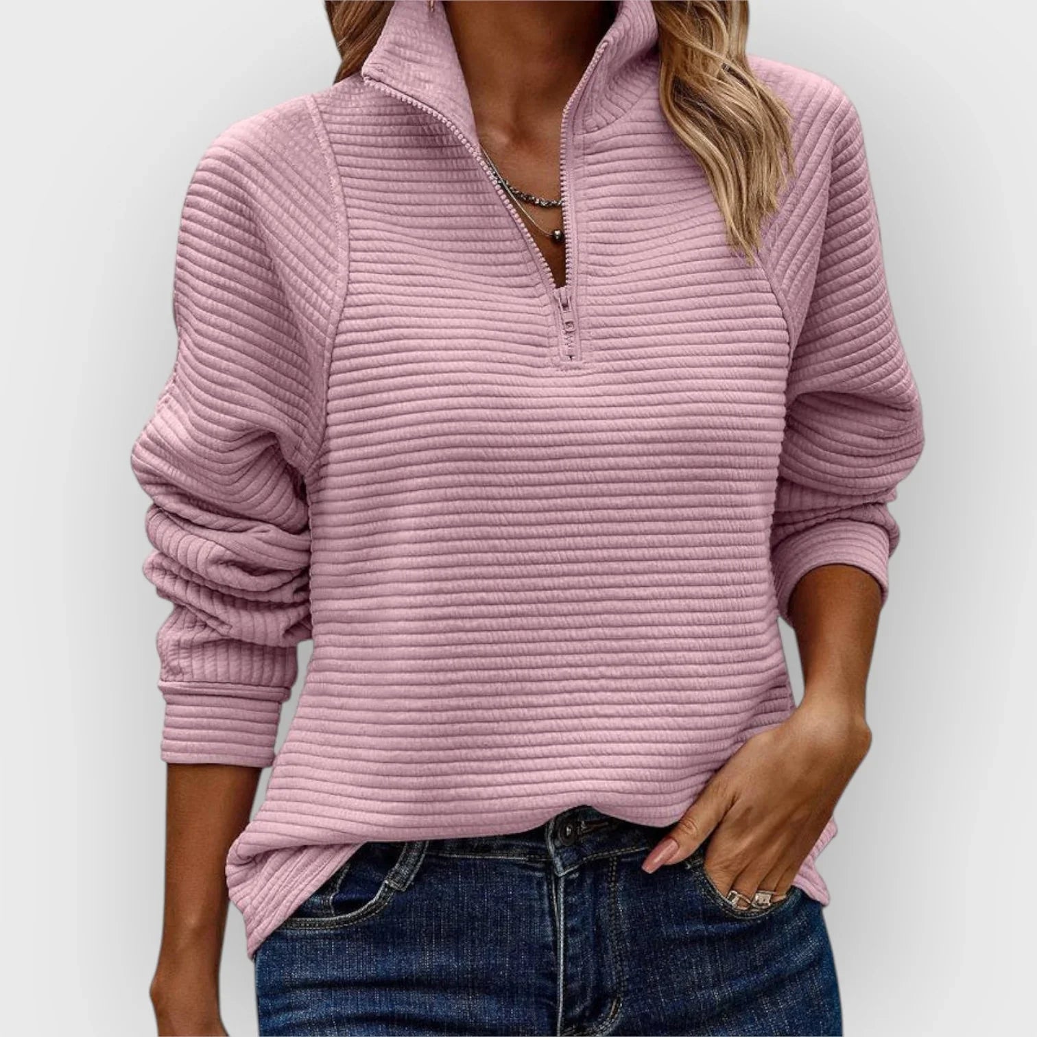 Noora™ | Virilisse – Strukturerad halvzip-tröja