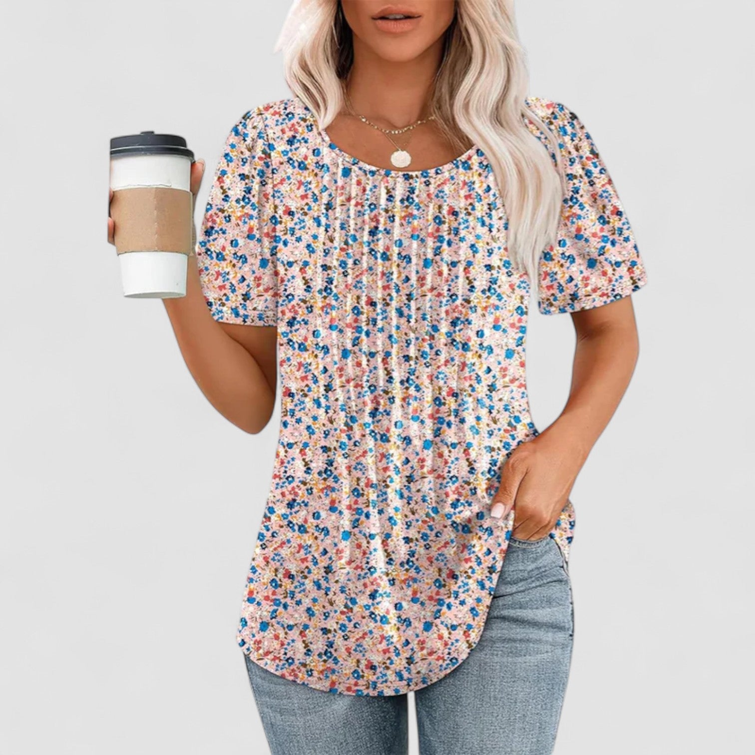 Noora™ | Linna – Långärmad blus i mjuk viskos