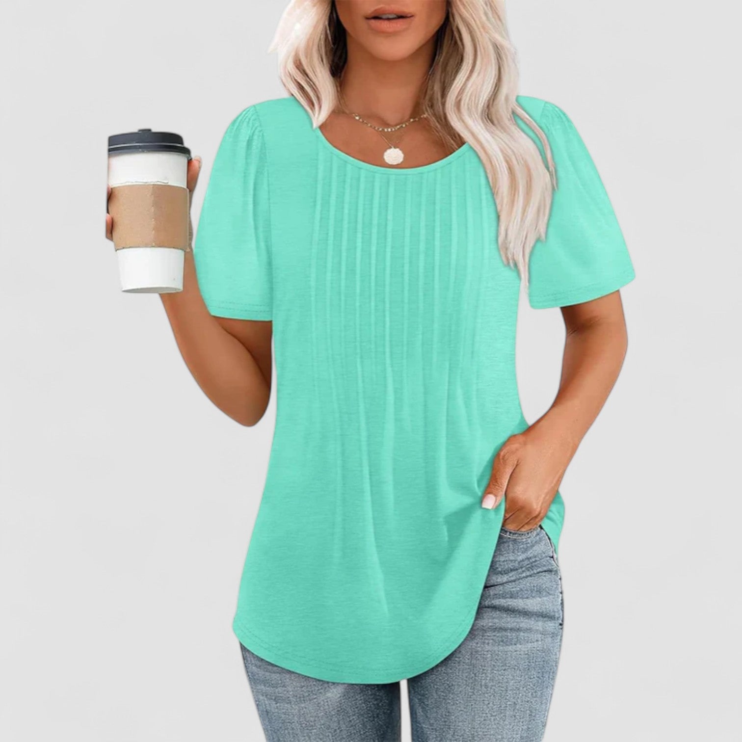 Noora™ | Linna – Långärmad blus i mjuk viskos