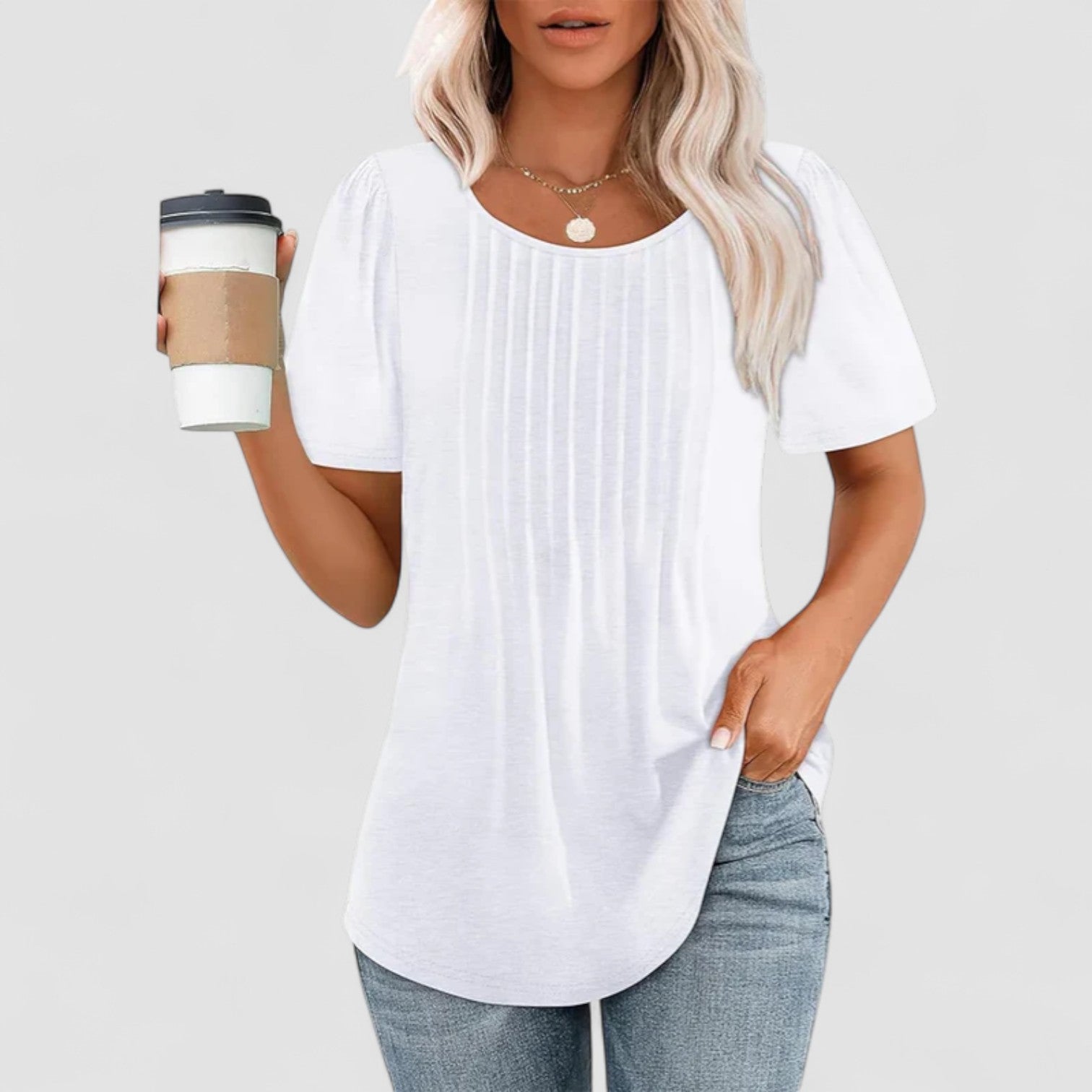 Noora™ | Linna – Långärmad blus i mjuk viskos