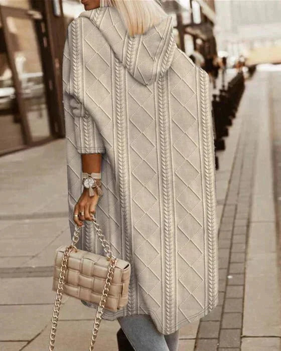 Cytheria – Långärmad kabelstickad huva cardigan