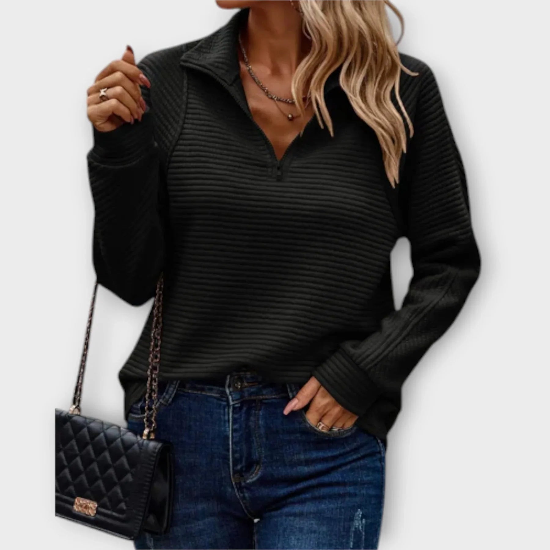 Noora™ | Virilisse – Strukturerad halvzip-tröja