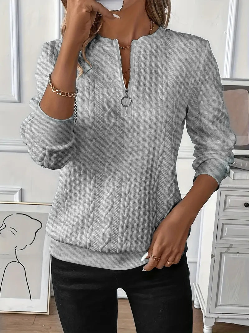 Elysha™ - Texturerad Quarter-Zip Pullover