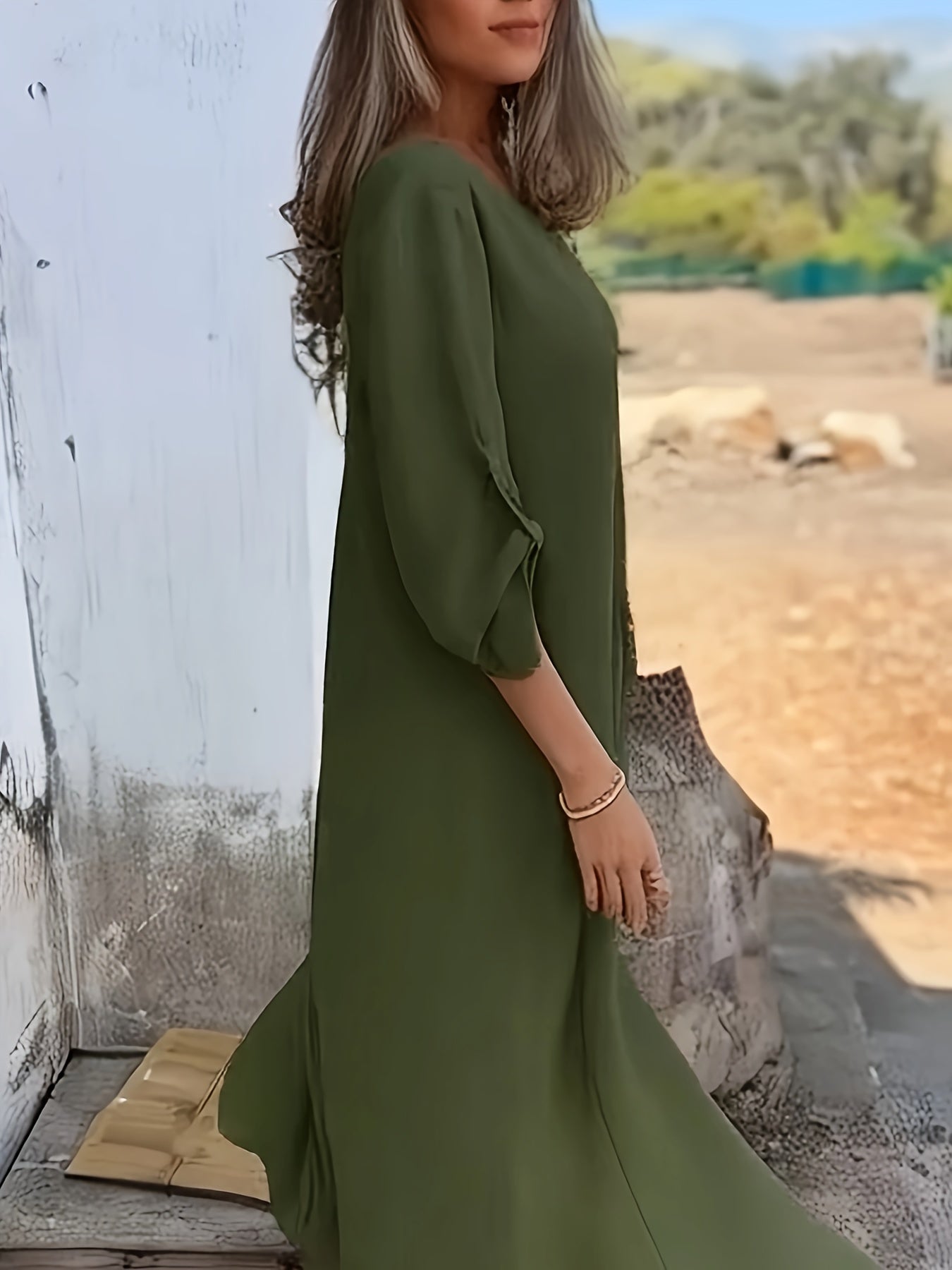 Noora™ | Alvinia – Rak klänning i mjuk viskosblandning