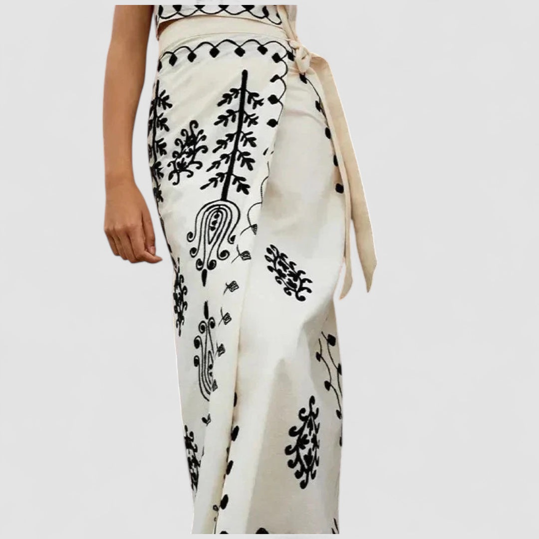 Noora™ | Camilla - Tryckt Top och Kjol