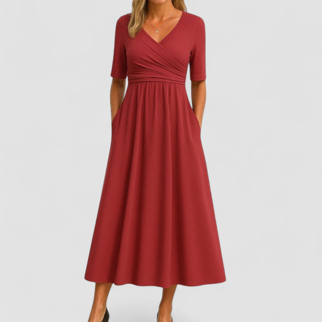 Noora™ | Joanna – Elegant Midiklänning för Alla Tillfällen