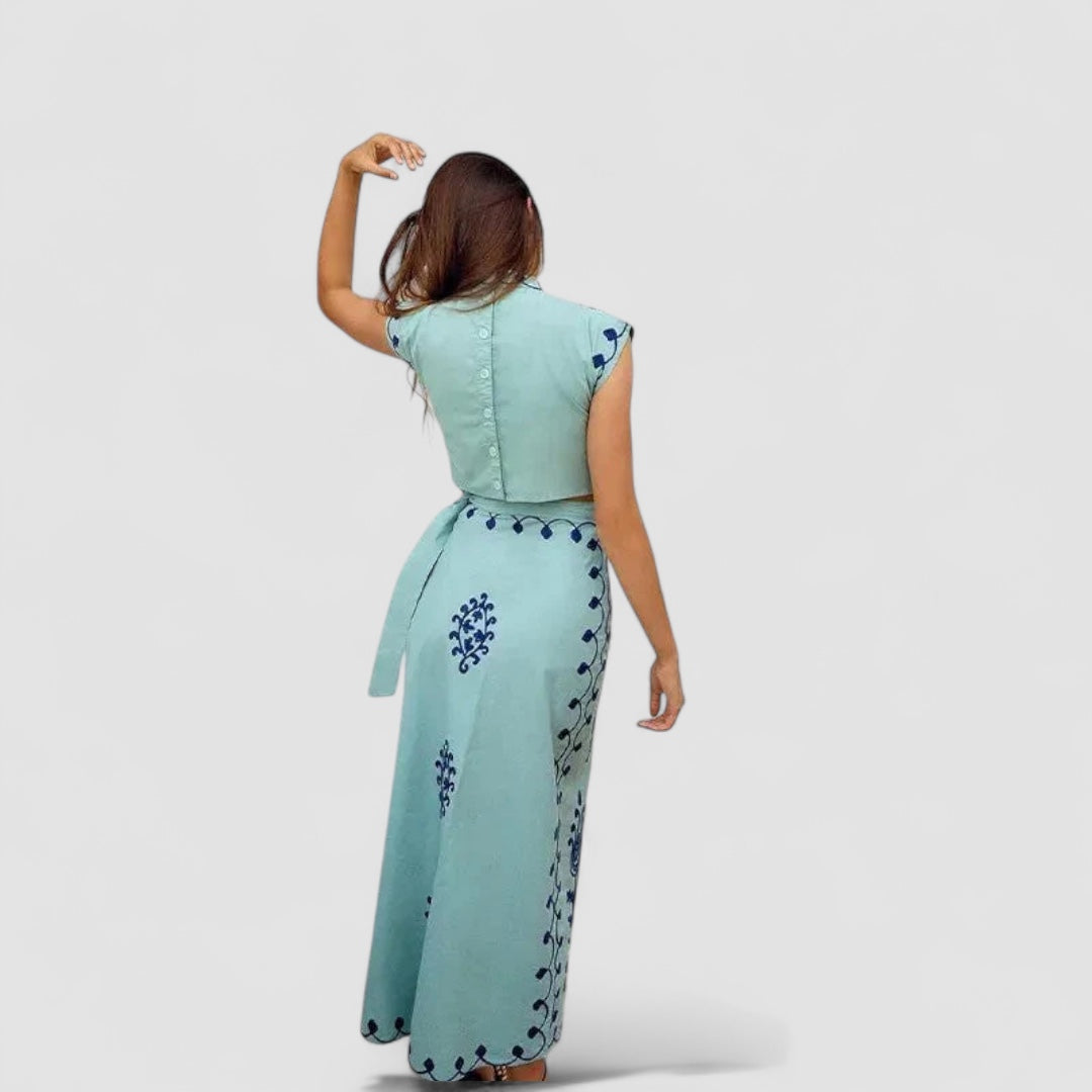 Noora™ | Camilla - Tryckt Top och Kjol