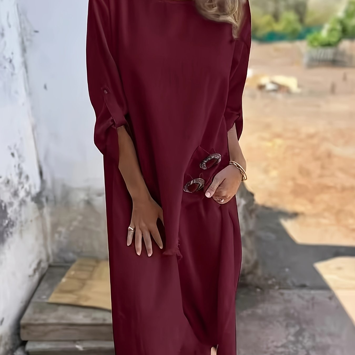 Noora™ | Alvinia – Rak klänning i mjuk viskosblandning