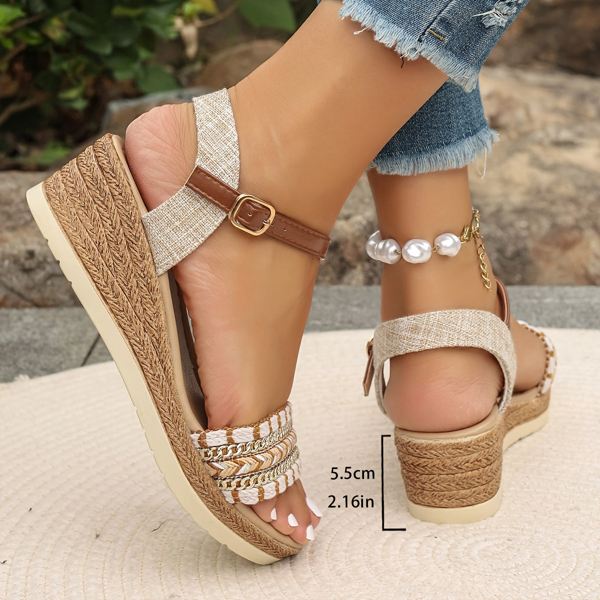 Amara™ Boho Vävda Wedge Sandaler
