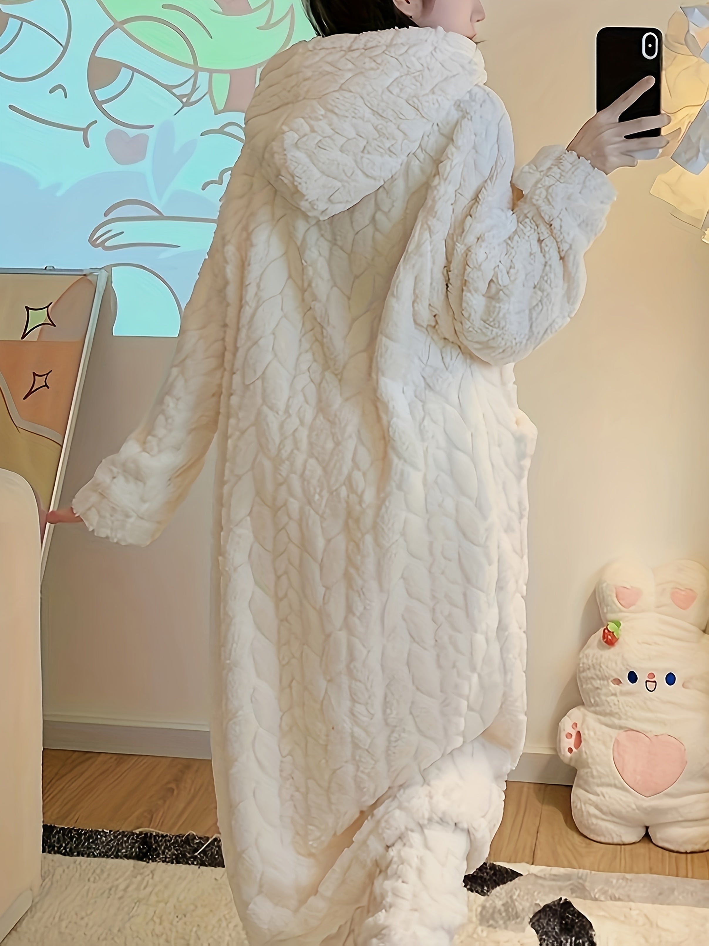 Lucy™ - Mysig korallfleece morgonrock