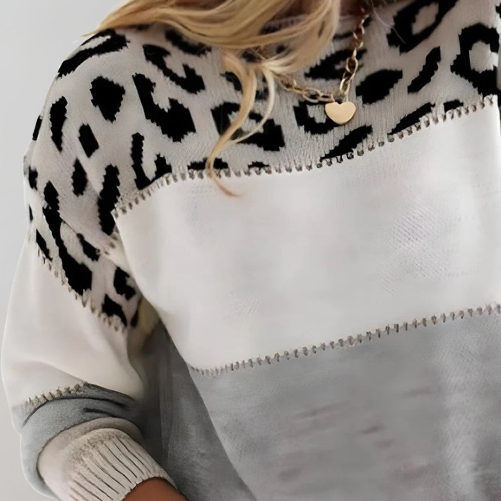 Laura | Avslappnad Tröja med Leoparddesign