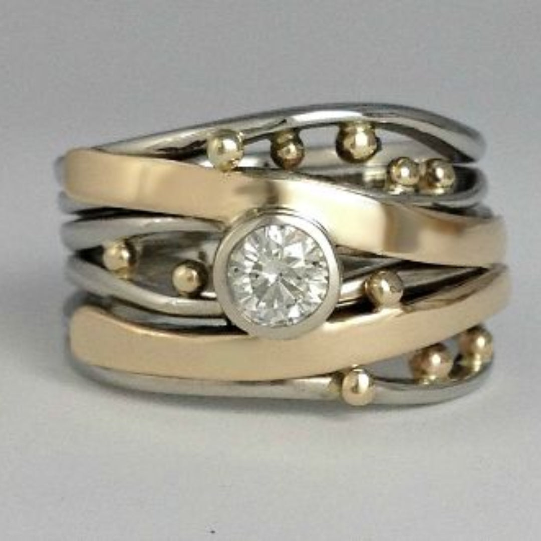 Royal - Vintage Guld Inlagd Zirconia Ring