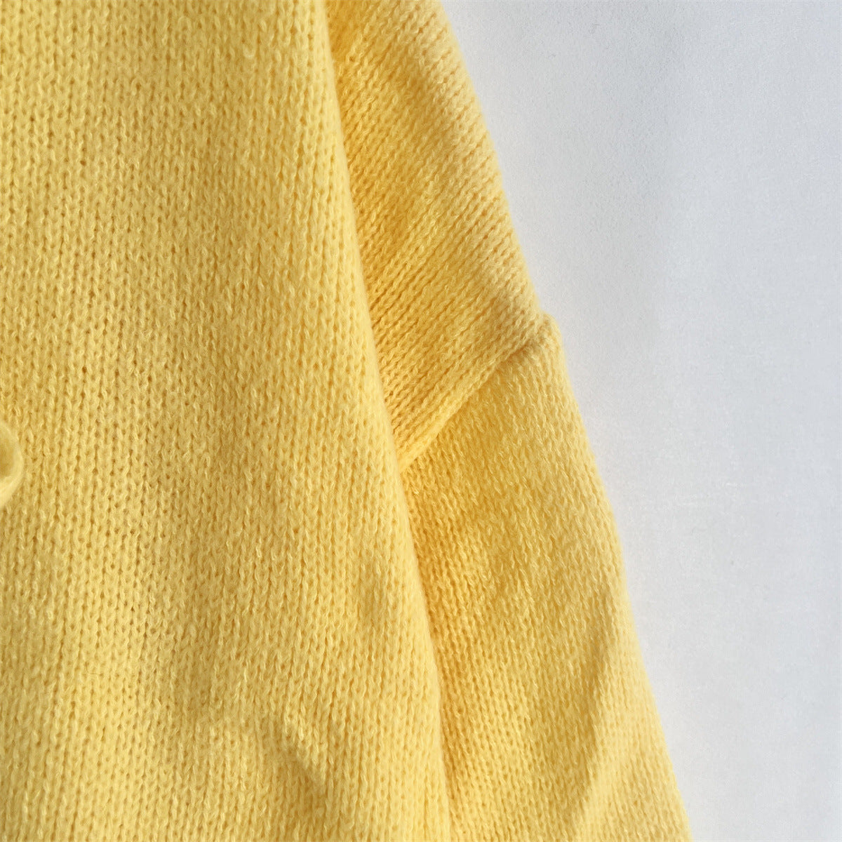 Enfärgad Crew Neck Snörad Cardigan