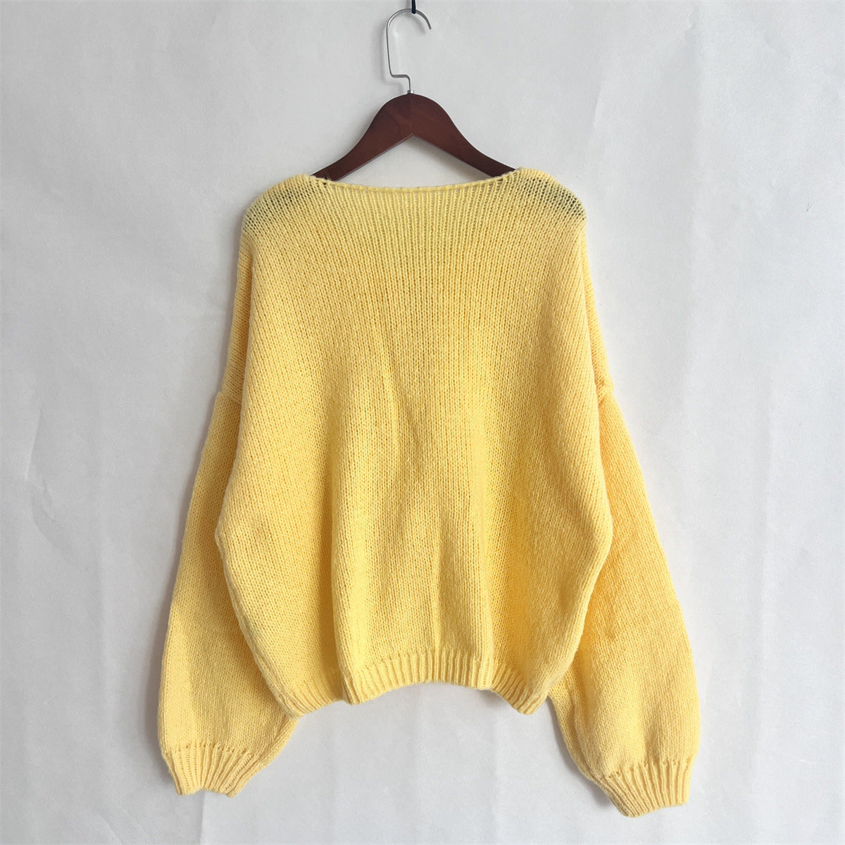 Enfärgad Crew Neck Snörad Cardigan