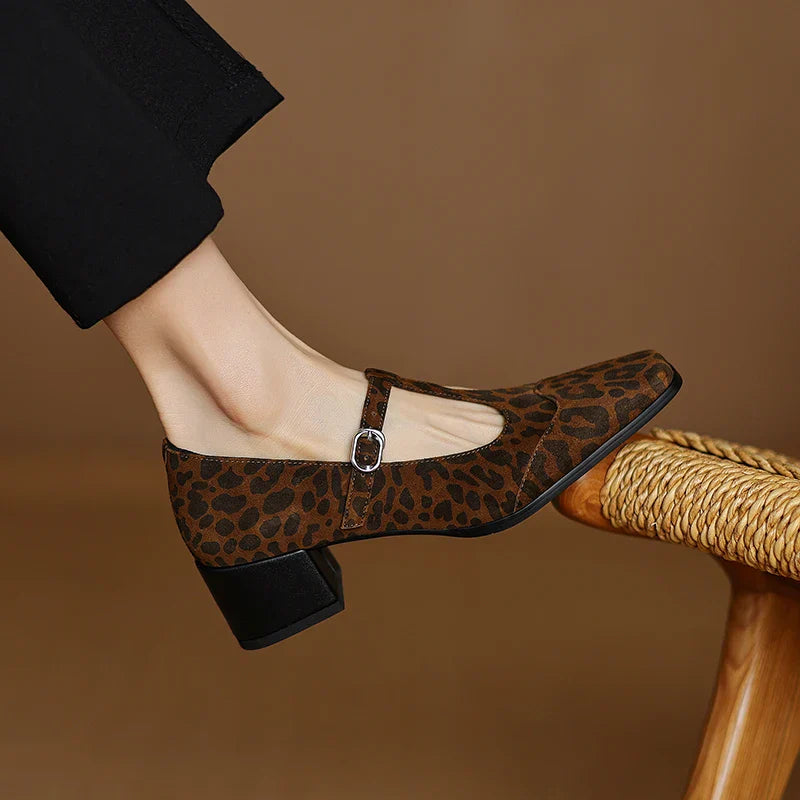 Noora ™| Kalvoria Leopard Mary Janes