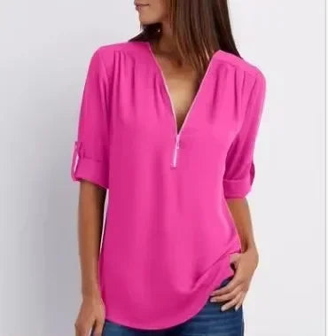 Noora™ | Ronja – Elegant topp med dragkedja