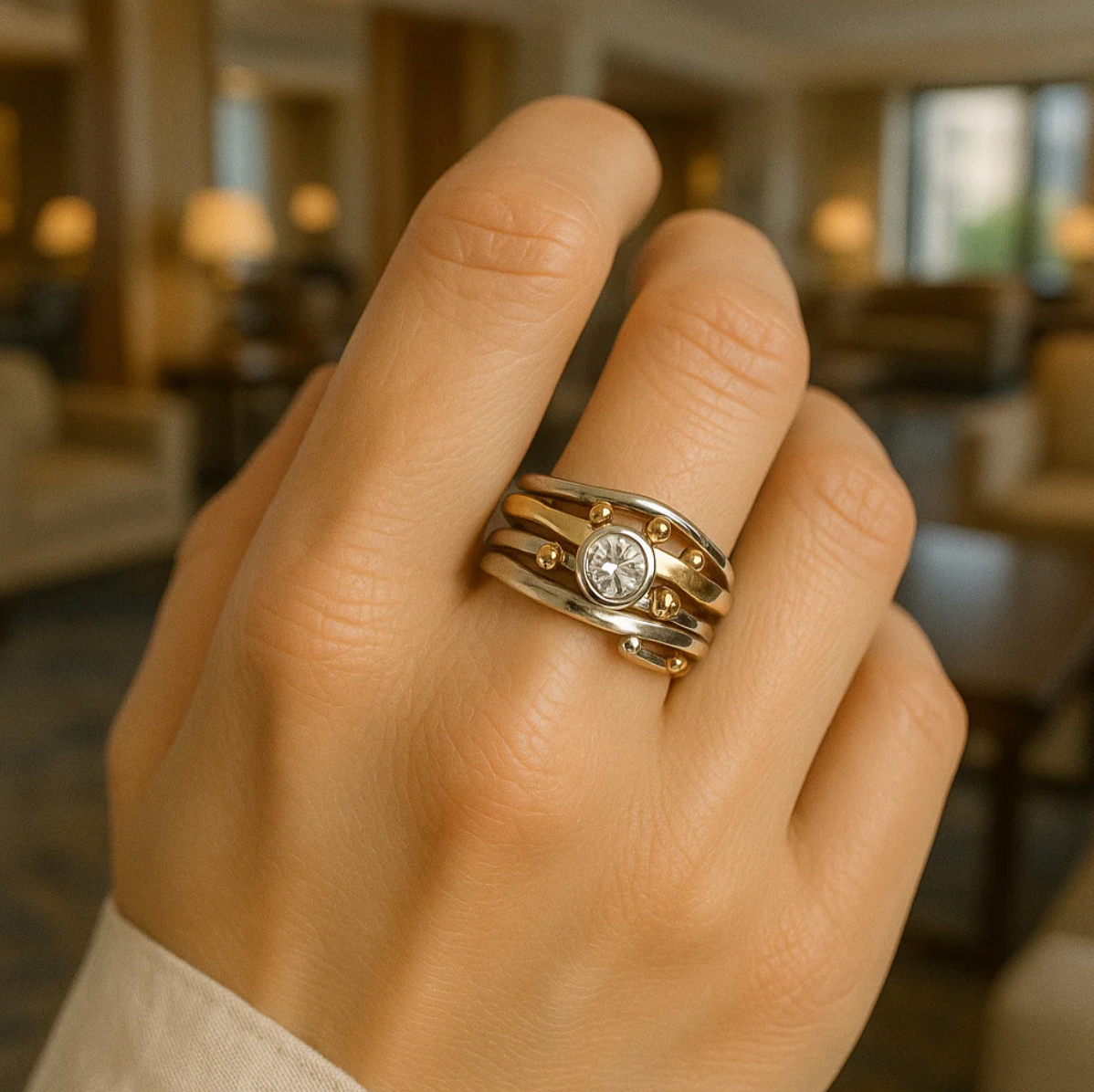 Royal - Vintage Guld Inlagd Zirconia Ring