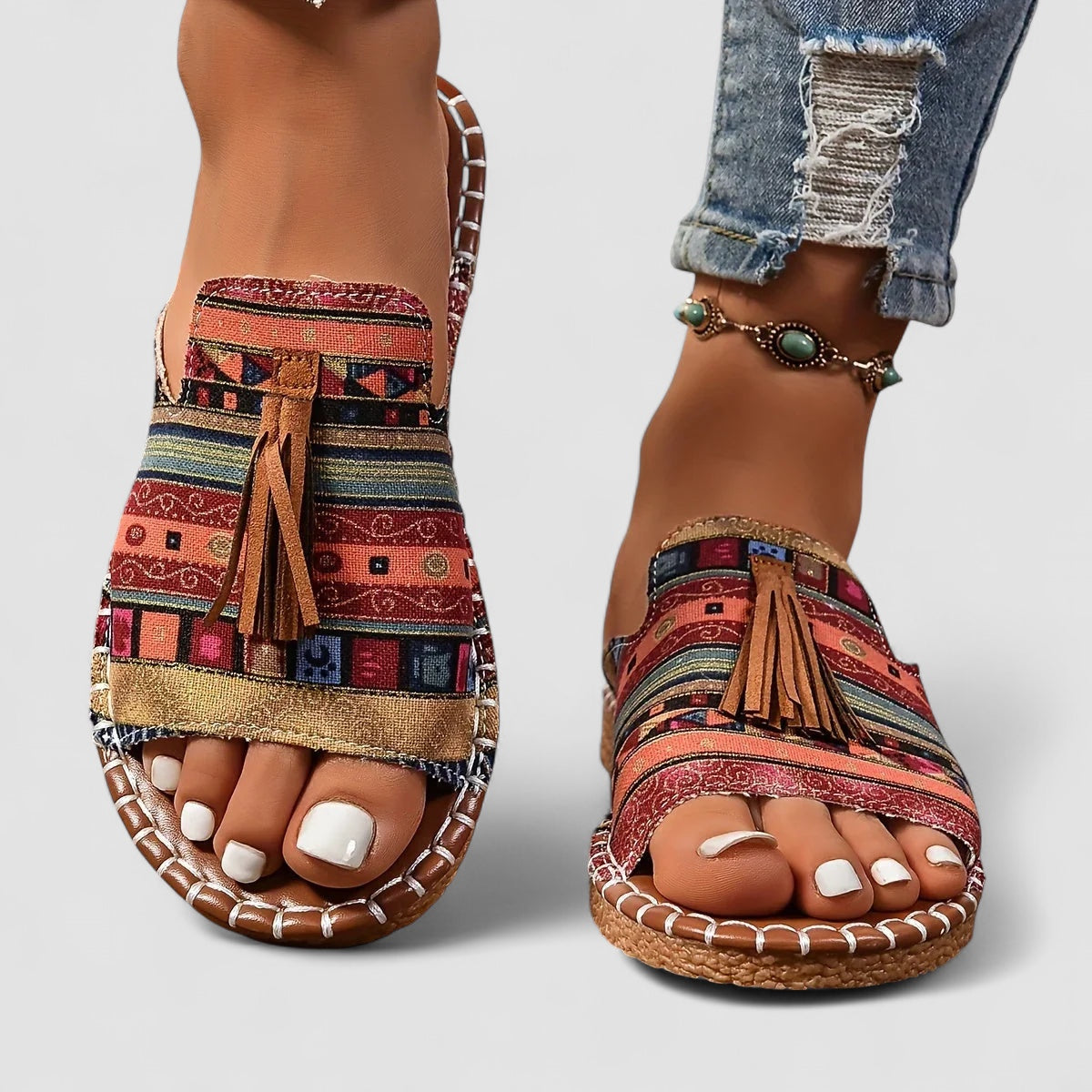 Noora™ | Leena - Bekväma och Platta Ortopediska Sandaler