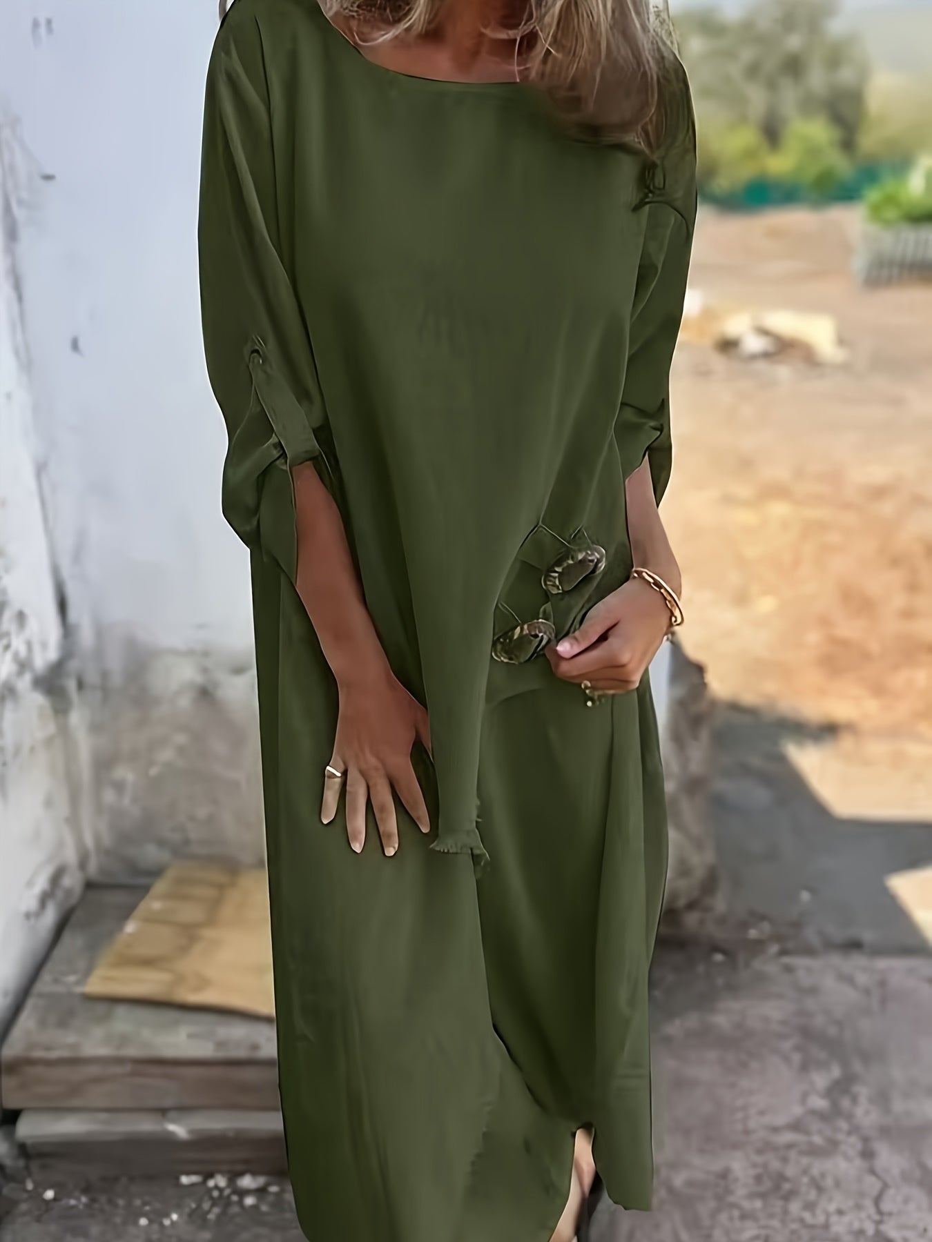 Noora™ | Alvinia – Rak klänning i mjuk viskosblandning