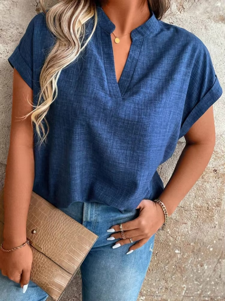 Noora™ | Elinor – Topp med mjukt fall och avslappnad v-ringning