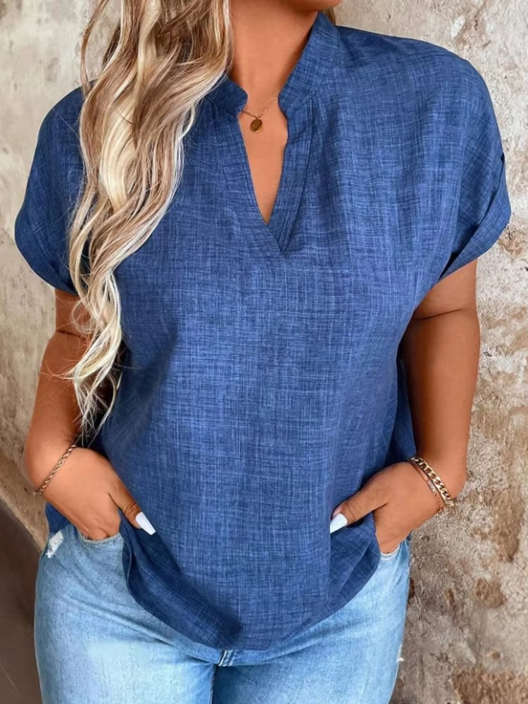 Noora™ | Elinor – Topp med mjukt fall och avslappnad v-ringning