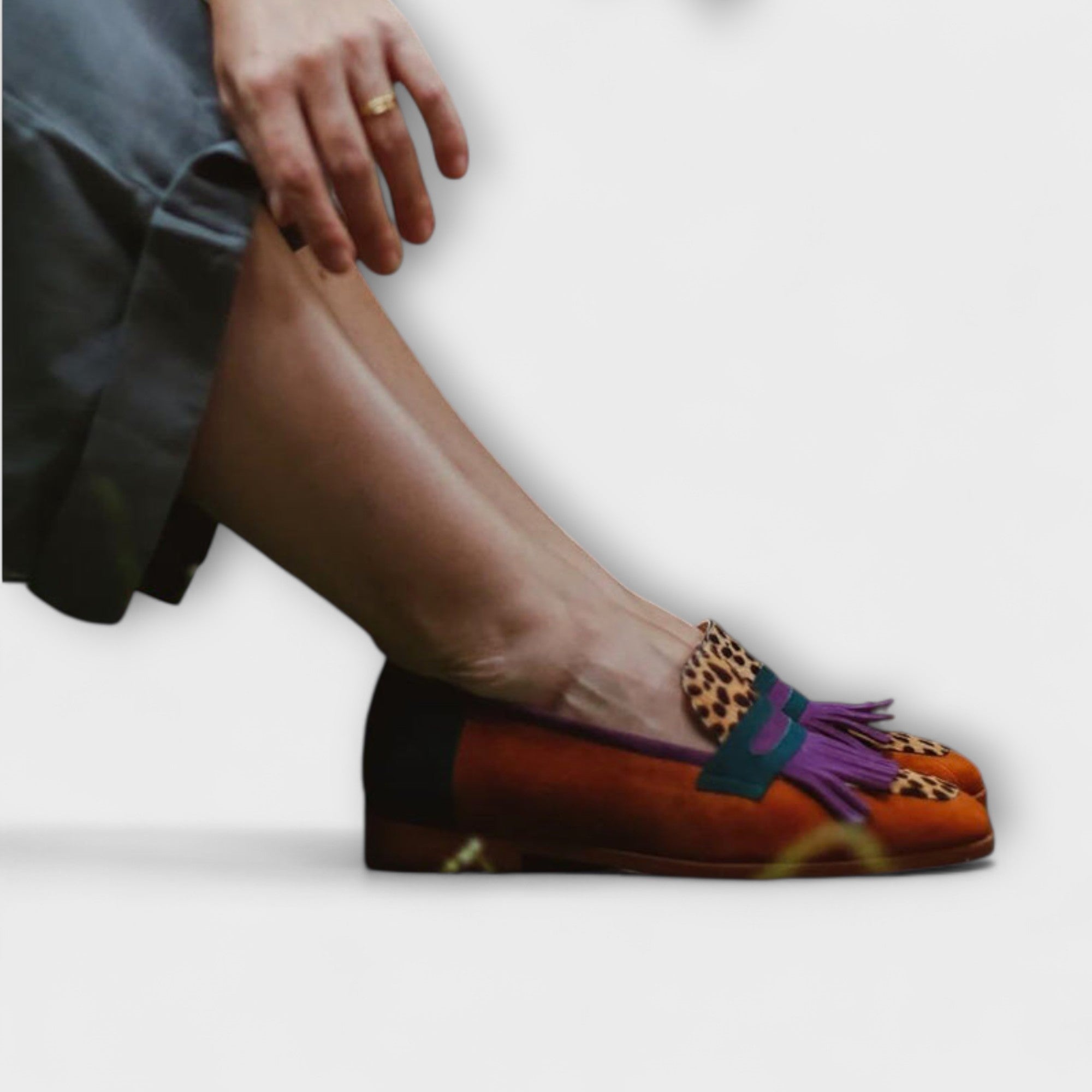 Adele | Statement-loafers med fransar och mönsterdetaljer