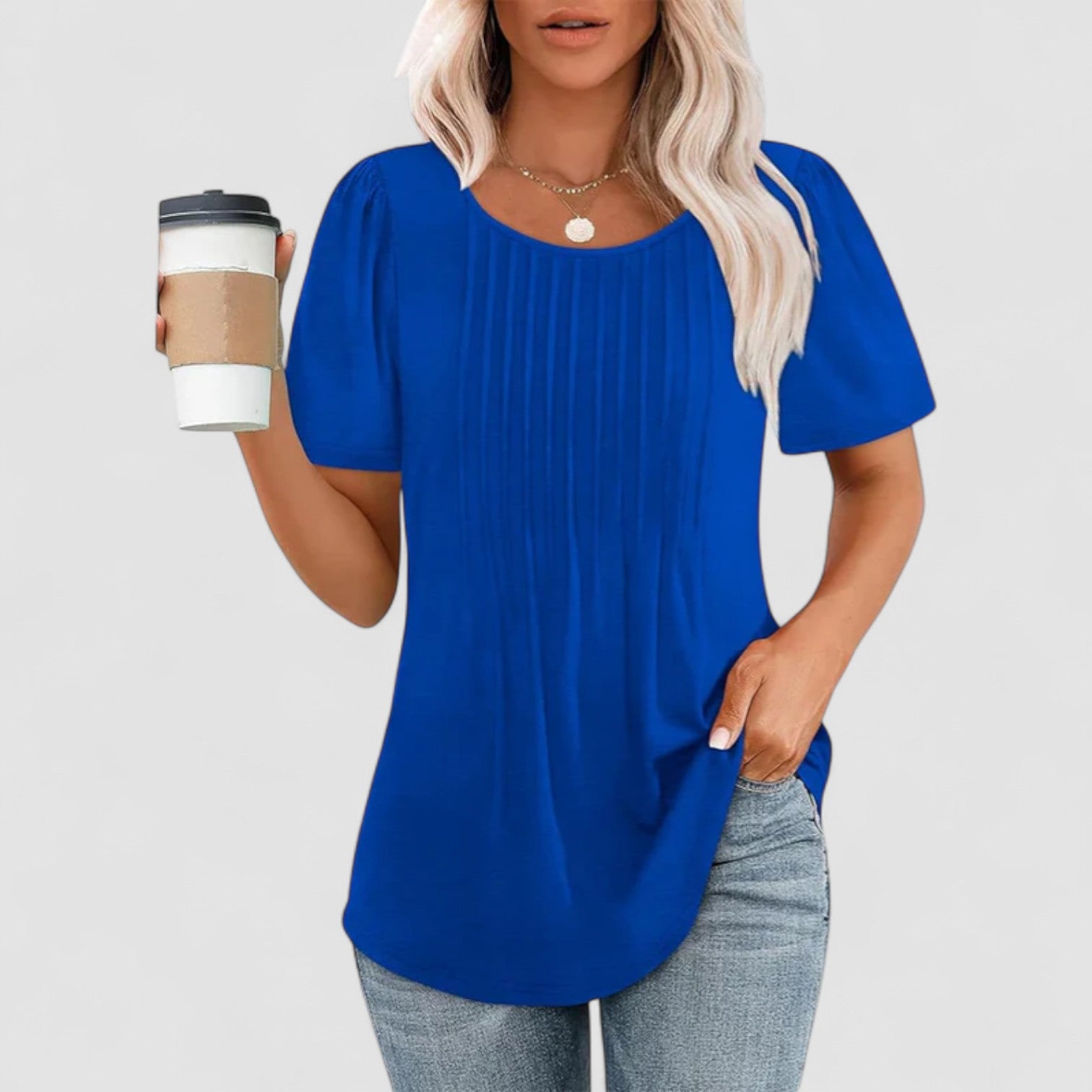 Noora™ | Linna – Långärmad blus i mjuk viskos