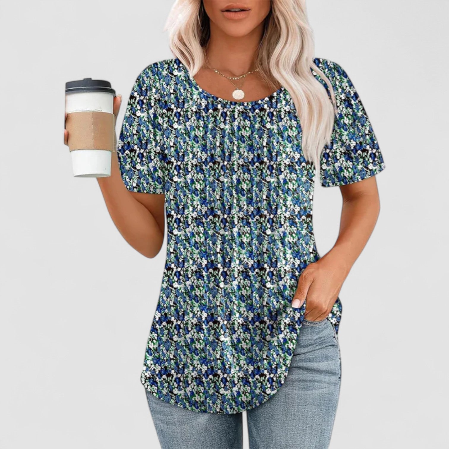 Noora™ | Linna – Långärmad blus i mjuk viskos
